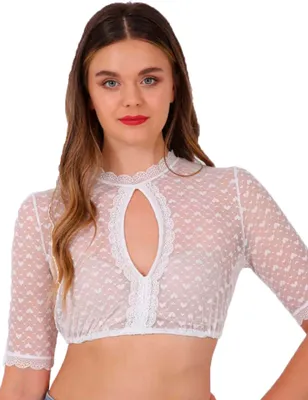 Produktbild von Krüger Dirndlbluse "Kiana" mit Lochausschnitt 037182 | Ecru Größe: 44