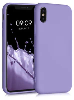 Produktbild von kwmobile Hülle kompatibel mit Apple iPhone X Hülle - gummierte TPU Silikon Handyhülle - Schutzhülle für kabelloses Laden - Case in Veilchen Lila