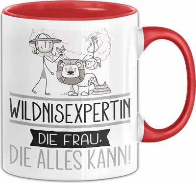 Produktbild von Wildnisexpertin Geschenk Tasse Becher Die Frau Die Allen Kann Geschenkidee für eine Wildnisexpertin Lustig (Rot)