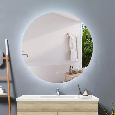 Produktbild von LED Badspiegel Rund 100cm Badezimmerspiegel mit Beleuchtung Touchschalter Beschlagfrei Kaltweiß Dimmbar Speicherfunktion