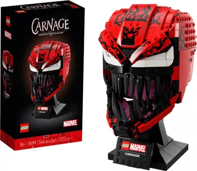 Produktbild von LEGO 76199 Marvel Spider-Man Carnage Maske Bauset für Erwachsene, Sammlerstück, Geschenkidee für Sammler