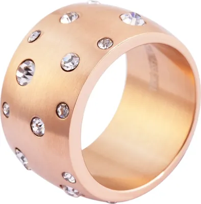 Produktbild von Akzent Ring, Edelstahl, Damen, roségoldfarben, ionenplattiert