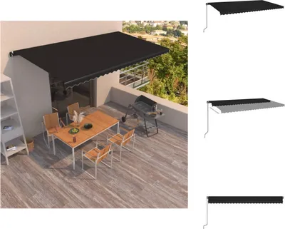 Immagine prodotto di vidaXL Tenda da sole manuale retrattile 600x350 cm antracite -  Tende da sole