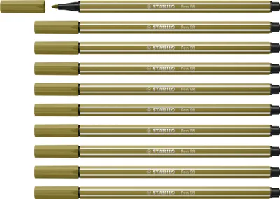 Produktbild von STABILO Premium-Filzstift - Pen 68 - 10er Pack - schlammgrün