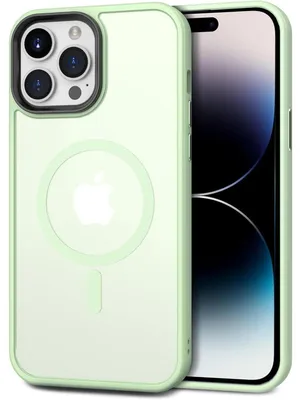 Immagine prodotto di Custodia per iPhone 14 Pro con tecnologia MagSafe, protezione per la fotocamera, resistente agli urti, color verde chiaro