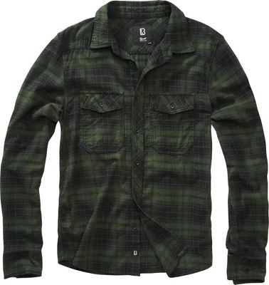 Produktbild von Brandit Flanellhemd Herren Checkshirt grün Casual Wear, Rockwear 100% Baumwolle M