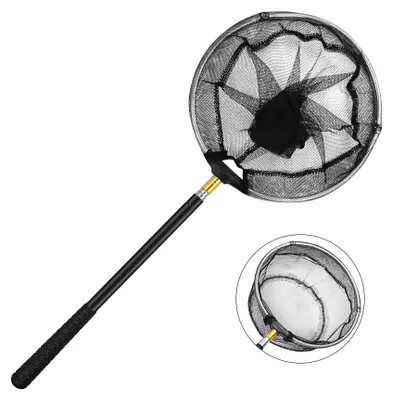 Produktbild von Robuster Poolskimmer mit teleskopierbarem Edelstahlgriff. Professioneller 1,5-Meter-Skimmer zur Reinigung von Schwimmbecken, Whirlpools, Aquarien, Gartenteichen und Fischteichen.