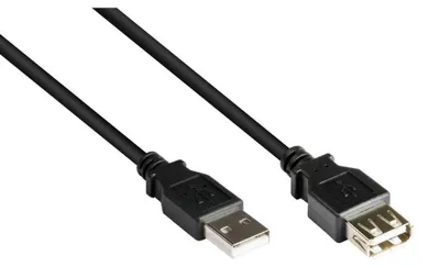 Obrázek produktu pro Alcasa 2511-OF03S, 0,3 m, USB A, USB A, USB 2.0, Samec/samice, Černá