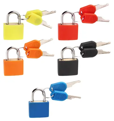 Produktbild von Vorhängeschlösser mit Schlüsseln, 5 Farben, kleine Kofferschlösser mit Schlüsseln, Reiseschlösser für Gepäck, Rucksäcke, Spinde, Laptoptaschen