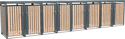 Obrázek produktu pro Westmann kovový box na odpadky Planta 8x240 L box na odpadky se stříškou na květináč 84x528x124 cm