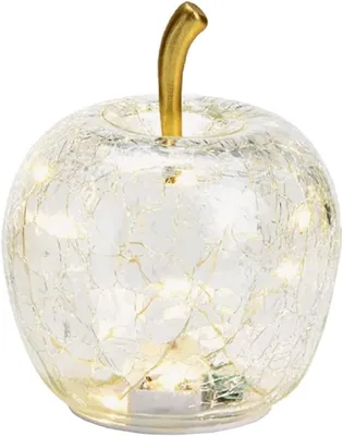 Produktbild von LED Dekolampe Apfel Glas 10er LED Lichterkette Timer Ø11cm transparent