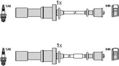 Produktbild von HITACHI 134376 Zündkabelsatz Zündleitungssatz