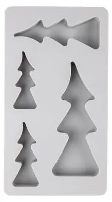 Imagen del producto de Molde de silicona Rayher para árboles de Navidad, 14,5 x 26 x 2 cm, 4 moldes, caja de 1 unidad