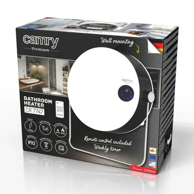 Obrázek produktu pro Camry Premium CR 7747, Elektrický přímotop, Keramický, 12 h, 1,48 m, IPX2, Vnitřní