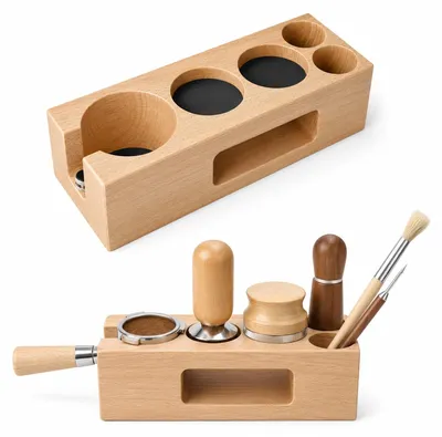 Produktbild von Solidchoice – Holz-Tamperstation für Espresso mit 5 Fächern
