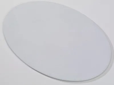 Produktbild von Kerzenteller Flachteller Oval Alu gebürstet Weiß 20,5 x 14 cm ideal für Ovalkerzen, Ellipsenkerzen, Taufkerzen, Hochzeitskerzen, Trauerkerzen