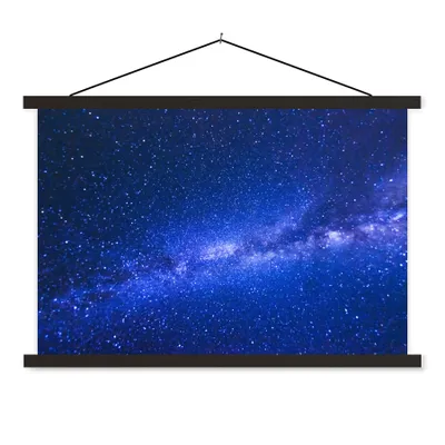 Produktbild von MuchoWow® Textilposter Sternenhimmel - Universum - Blau - Jungen - Mädchen - Kinder 120x80 cm mit schwarzem Rahmen - Wanddeko