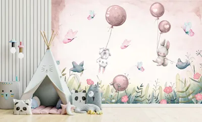 Zdjęcie produktu dla DECO WALLS Fototapete Kinderzimmer Kaninchen - Außergewöhnliche Haltbarkeit XXL 197x296 cm