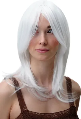Produktbild von WIG ME UP Perücke halblang weiß Cosplay 3240-1001
