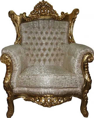 Produktbild von Casa Padrino Barock Sessel Al Capone Mod2 Creme / Gold 80 x 90 x H. 127 cm - Barock Wohnzimmermöbel