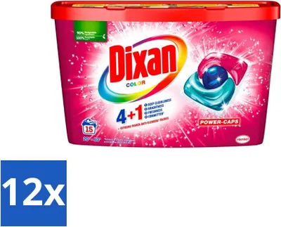 Produktbild von Dixan - Waschkapseln - Für Buntwäsche - 15 Wäschen - Vorteilspack - 12 Stücke