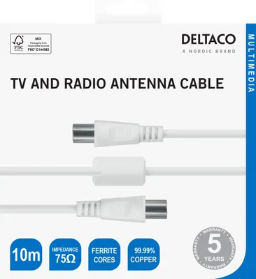 Image de Câble d'antenne 75 ohms connecteurs nickelés 10m