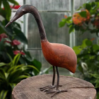 Produktbild von Vogelfigur, S, Gartenfigur, Metallfigur, Kranich, Tierfiguren, - 24 cm x 23 cm