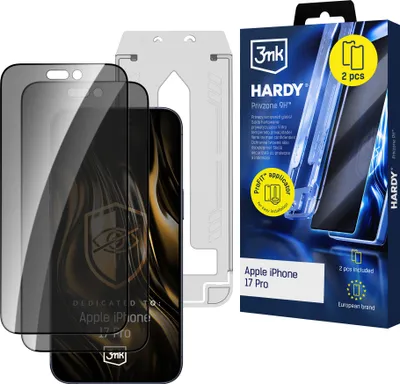 Obrázok produktu pre 2x 3mk Hardy Privzone 9H Apple iPhone 17 Pro ochranné tvrdené sklo