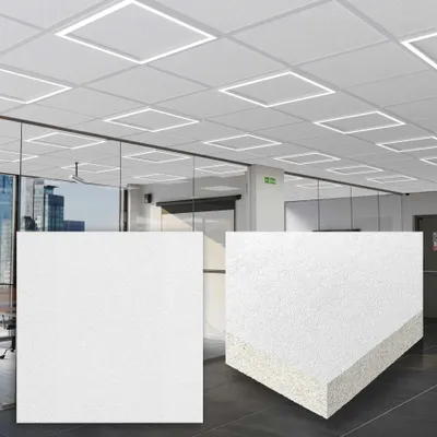 Produktbild von 10er-Set CALGARY | Mineralfaserplatte | 62x62cm | Weiß | Rasterdeckenplatten | Glasfaser | Raster Decken Platten Akustik