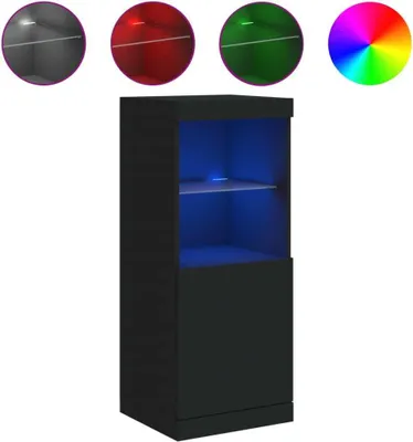 Produktbild von Sideboard mit LED-Leuchten Schwarz 41x37x100 cm