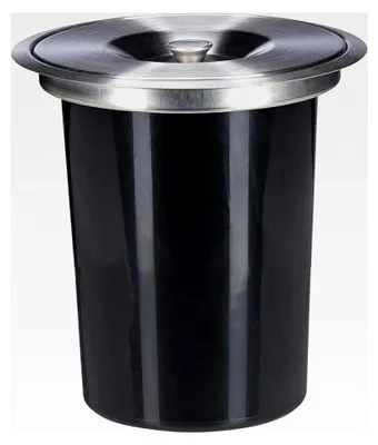 Produktbild von Mülleimer für Arbeitsplatten, mit Edelstahl-Deckel, 5 l, Schwarz