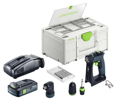 Produktbild von Festool CXS 18-Basic-Set Akku Bohrschrauber 18 V 40 Nm Brushless + 1x Akku 4,0 Ah + Schnellladegerät + Systainer