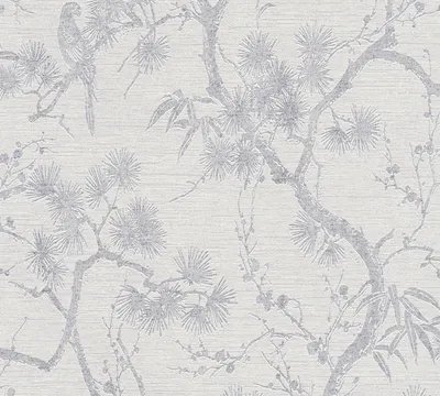 Produktbild von Livingwalls asiatische Tapete Metropolitan Stories florale Tapete Mio Tokio Vliestapete silber weiß grau 10,05 m x 0,53 m