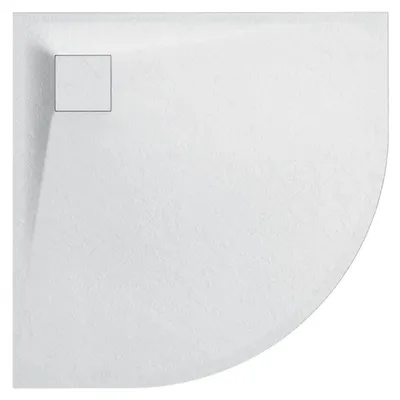 Productafbeelding van Douchebak, kwartrond, Quarto - SMC/mineraalcomposiet - gestructureerd, mat wit - 90x90x3 cm