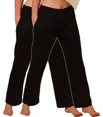 Produktbild von HERMKO 984 2er Pack Homewear Hose aus Baumwolle für Damen und Herren, Farbe:schwarz, Größe:40/42 (M)