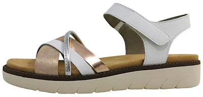 Image de Remonte, sandales plates pour femmes, couleur blanche, style décontracté