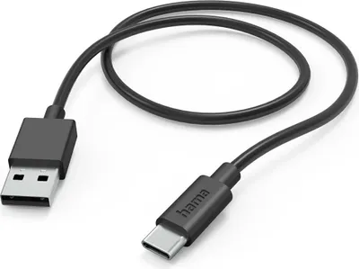 Produktbild von Ladekabel, USB-A - USB-C, 1 m, Schwarz (00201594)