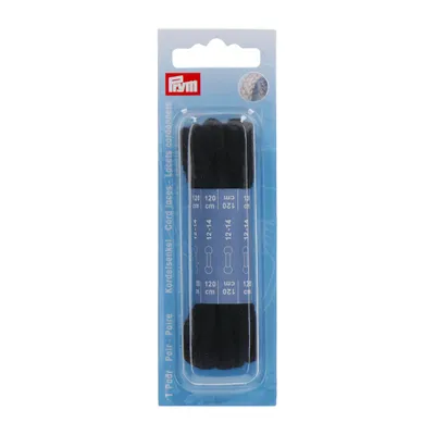 Obrázek produktu pro Šňůrové tkaničky 5 mm, 120 cm, černé
