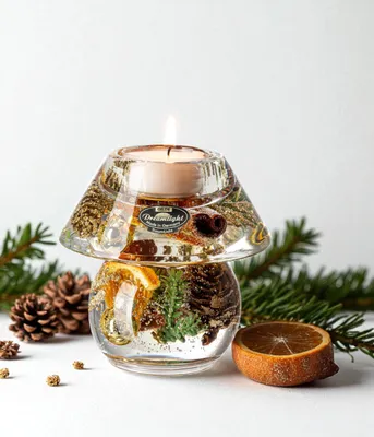 Theelichthalter Glas Weihnachtsdeko Tannenzapfen Kugel Ø 10 cm