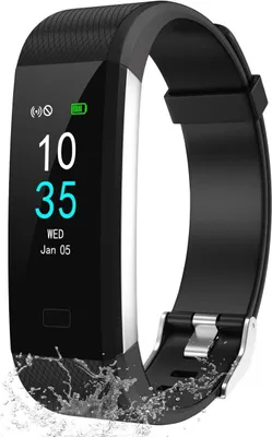 Produktbild von Fitnessuhr 0,96 Touchscreen Wasserdichte IP68 Smartwatch Zeitanzeige, Wecker, GPS, Schrittzähleruhr Integriertes GPS Android und IOS Schwarz