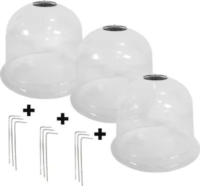 Produktbild von YERD 3er Set Pflanzglocke Anzuchtglocke Minigewächshaus Pflanzenschutzhaube 26cm