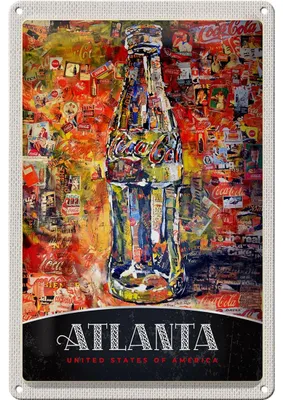 Produktbild von Blechschild Reise 20x30cm Atlanta Amerika Gemälde