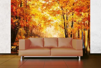 Produktbild von Vlies Fototapete GEMÄLDE - BUNTER HERBSTWALD 375 x 250 cm (inkl. Kleister) - Vlies Tapete, Wandtapete, Wandbilder - Tapete für Wohnzimmer Schlafzimmer, Büro, Küche - Montagefertig