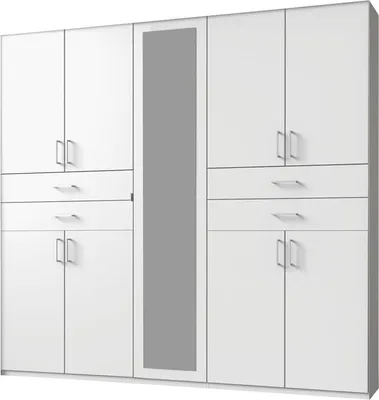 Produktbild von Kleiderschrank Taiga Drehtürenschrank 225x58x210cm weiß 9-türig