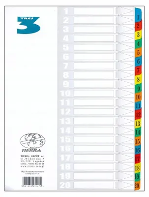 Produktbild von Tres A4 laminierte Registerkarten 1-20