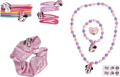 Immagine prodotto di Set di accessori per capelli Disney Minnie Mouse - simpatici gioielli per capelli per bambini