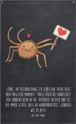 Produktbild von Mr. & Mrs. Panda Wandteppich Spinne Agathe Motivation - Kreidetafel - Geschenk, Wandbild, Hängedeko, Dankeschön, Glück, Gobelin, Boho, Vertrauen, Liebe, Tapestry
