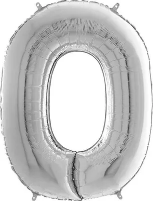Image de Ballon en aluminium « 0 », argenté, 66 cm, Grabo