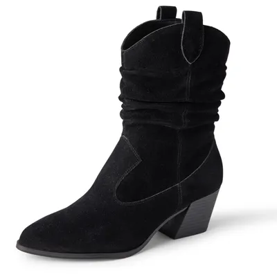 Produktbild von A. Essentials Damen Modische Halbhohe Westernstiefel, Schwarz, 42 EU