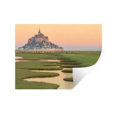 Produktbild von MuchoWow® Wandtattoo Wandsticker Wandaufkleber Schloss - Wasser - Frankreich 120x90 cm Selbstklebend und Repositionierbar - Aufkleber